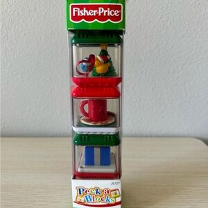 Set of 3 Fisher Price Peek a Boo Christmas Blocks  Sensory 2005